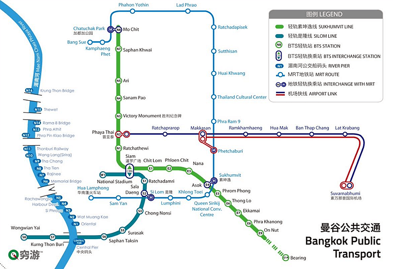 曼谷旅游攻略下载：曼谷中文地图+旅游线路+高清地图+地铁线路图（2017）
