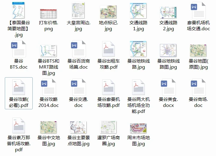 曼谷旅游攻略下载：曼谷中文地图+旅游线路+高清地图+地铁线路图