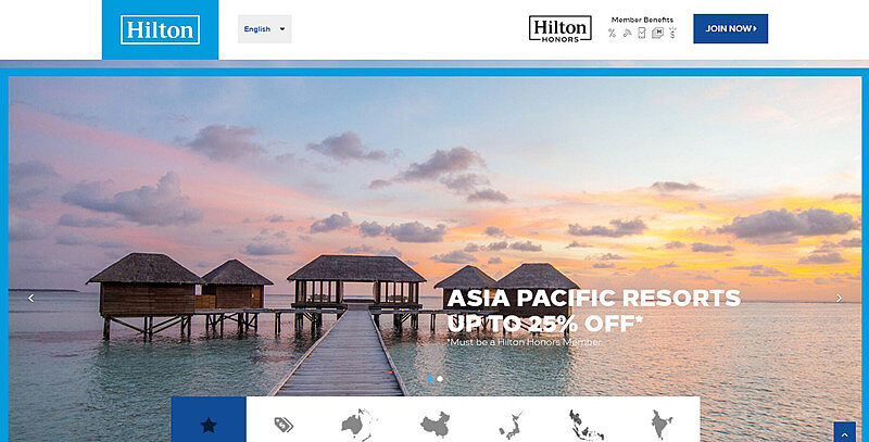 Hilton 希尔顿优惠活动：预订希尔顿亚太区度假酒店（resort）最高 75 折优惠促销（2017/3/14 前）
