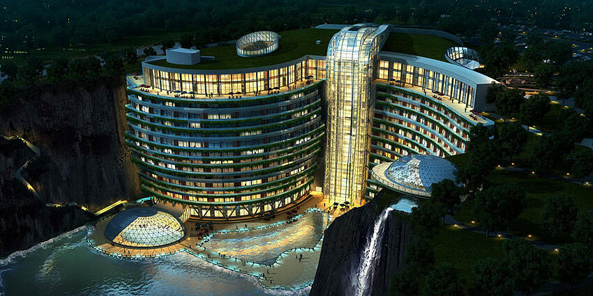 上海佘山世茂洲际酒店（深坑酒店），IHG洲际2018新开业，世界海拔最低的五星级酒店