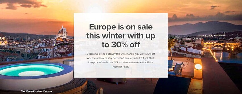 Marriott万豪优惠活动：欧洲酒店冬季促销低至7折（2019-2-28前）