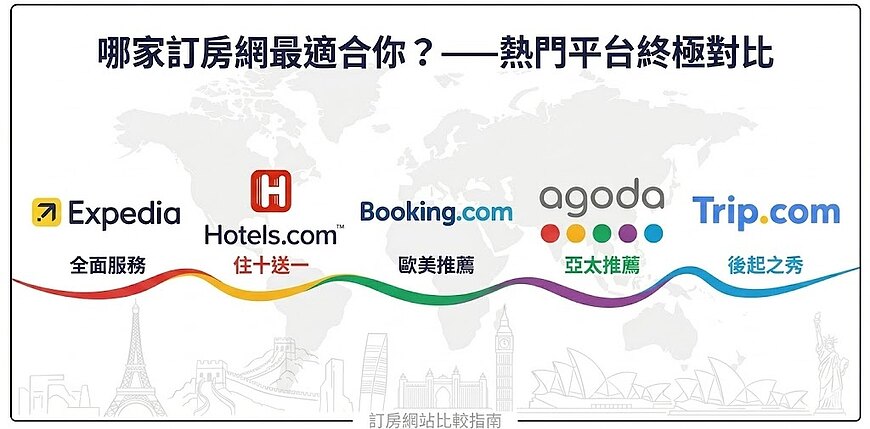 訂房網站比較,Agoda、Booking、Hotels、Expedia及Trip的區別,哪個更好更平? 訂房網站比較,Agoda、Booking、Hotels、Expedia及Trip的區別,哪個更好更平?