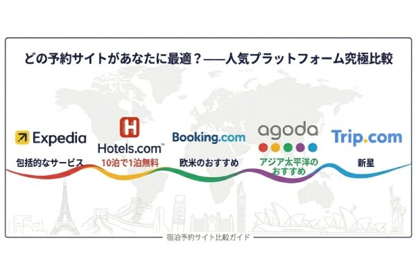 徹底比較！Agoda、Booking.com、Trip.com、Expedia、Hotels.comの違いと賢い使い分け方